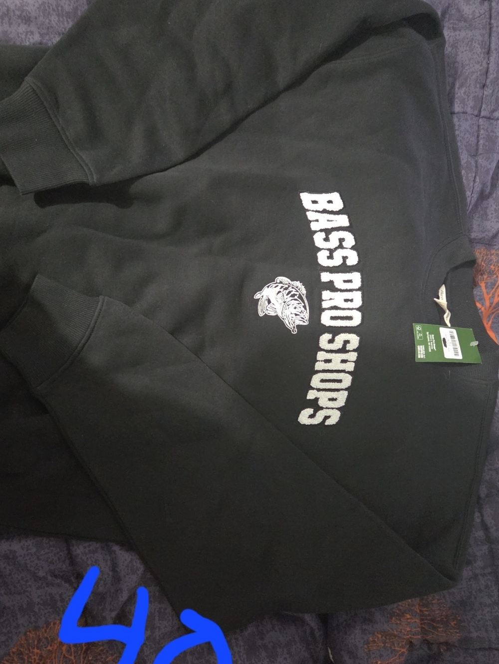 Bass Pro Shops Black Sweatshirt with White Logo